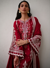 Load image into Gallery viewer, ZAIB | LUXURY KARANDI | DORI DEEP RED