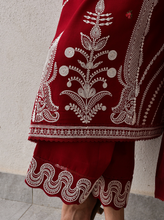 Load image into Gallery viewer, ZAIB | LUXURY KARANDI | DORI DEEP RED