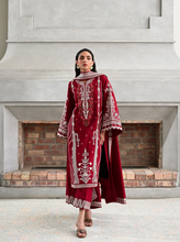Load image into Gallery viewer, ZAIB | LUXURY KARANDI | DORI DEEP RED