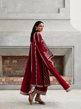 Load image into Gallery viewer, ZAIB | LUXURY KARANDI | DORI DEEP RED