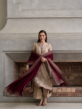 Load image into Gallery viewer, ZAIB | LUXURY KARANDI | BEIGE & BURGUNDY