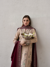 Load image into Gallery viewer, ZAIB | LUXURY KARANDI | BEIGE & BURGUNDY