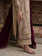 Load image into Gallery viewer, ZAIB | LUXURY KARANDI | BEIGE & BURGUNDY