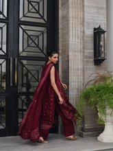 Load image into Gallery viewer, ZAIB | LUXURY KARANDI | BURGUNDY