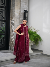 Load image into Gallery viewer, ZAIB | LUXURY KARANDI | BURGUNDY