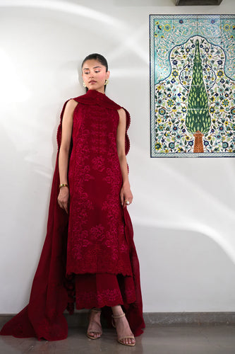 ZAIB | LUXURY LAWN | CRIMSON RED