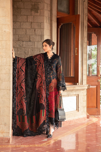 MARIA B  |  LINEN 24 | 04 BLACK & MAROON