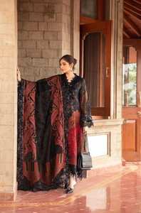 MARIA B  |  LINEN 24 | 04 BLACK & MAROON