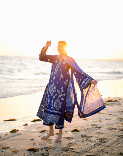 ZAIB | LUXURY LAWN | FRESH SAPPHIRE