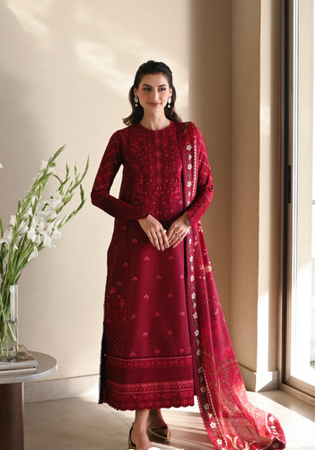ZAIB | LUXURY LAWN | MAROON