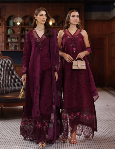 NOOR  | LUXURY SCHIFFLI LASERKARI | PLUM