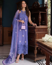 Load image into Gallery viewer, NOOR  | LUXURY SCHIFFLI LASERKARI | INDIGO