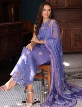 Load image into Gallery viewer, NOOR  | LUXURY SCHIFFLI LASERKARI | INDIGO