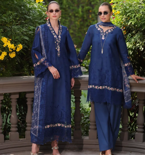 NOOR  | LUXURY SCHIFFLI LASERKARI | ROYAL BLUE