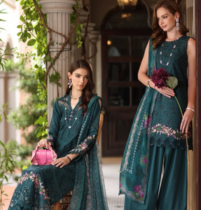 NOOR  | LUXURY SCHIFFLI LASERKARI | TEAL