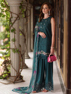 NOOR  | LUXURY SCHIFFLI LASERKARI | TEAL