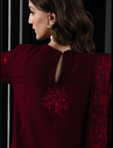 ZAIB | LUXURY KARANDI | MAROON