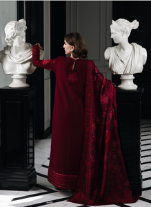 ZAIB | LUXURY KARANDI | MAROON