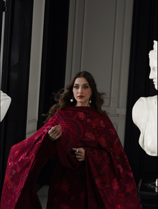 ZAIB | LUXURY KARANDI | MAROON