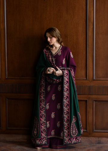 ZAIB | LUXURY KARANDI | DEEP PLUM