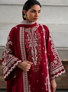 ZAIB | LUXURY KARANDI | DORI DEEP RED