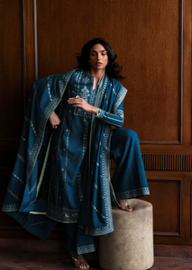 ZAIB | LUXURY KARANDI | TEAL BLUE