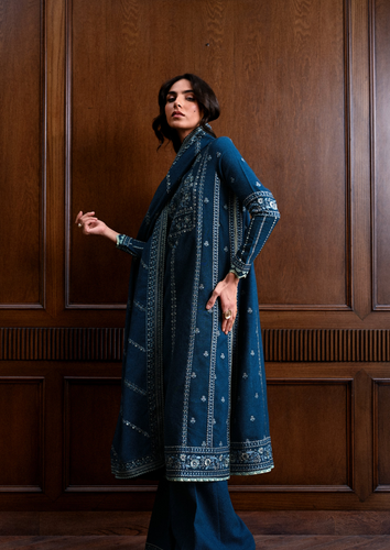 ZAIB | LUXURY KARANDI | TEAL BLUE