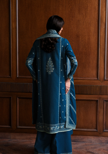 ZAIB | LUXURY KARANDI | TEAL BLUE