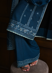 ZAIB | LUXURY KARANDI | TEAL BLUE