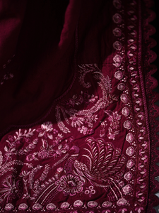ZAIB | LUXURY KARANDI | BURGUNDY
