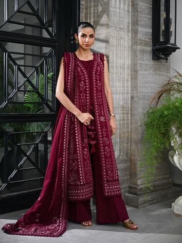 ZAIB | LUXURY KARANDI | BURGUNDY