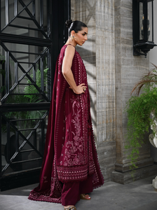 ZAIB | LUXURY KARANDI | BURGUNDY