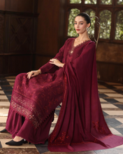 Load image into Gallery viewer, NOOR  | PASHMINA WINTER SHAWL | ROYAL CLARET