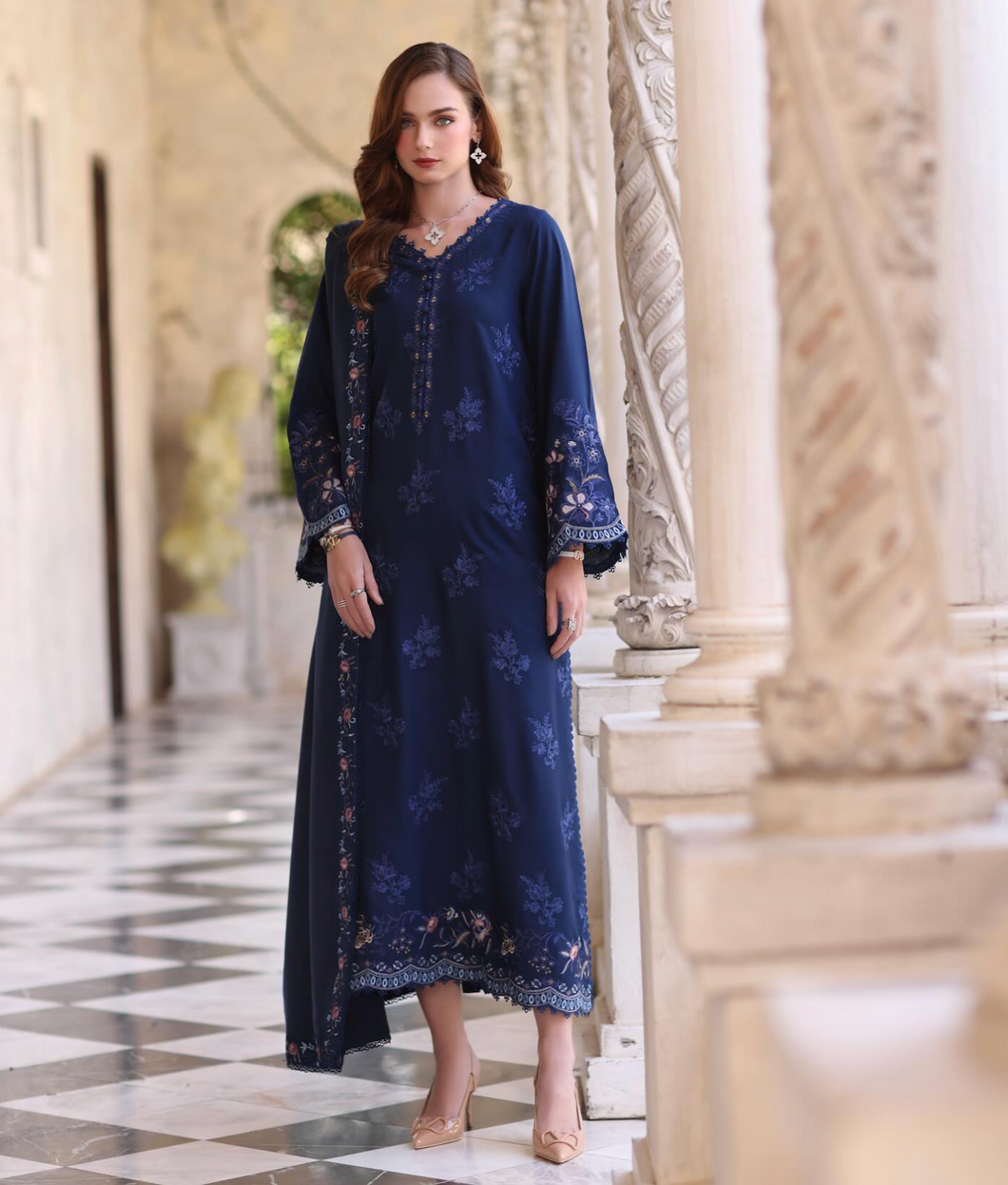 NOOR  | PASHMINA WINTER SHAWL | SAPPHIRE