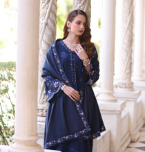 Load image into Gallery viewer, NOOR  | PASHMINA WINTER SHAWL | SAPPHIRE