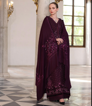 Load image into Gallery viewer, NOOR  | PASHMINA WINTER SHAWL | DAMSON