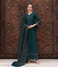 Load image into Gallery viewer, NOOR  | PASHMINA WINTER SHAWL | TEAL EMPRESS