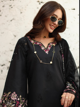 Load image into Gallery viewer, NOOR  | LUXE CHIKANKARI 26  | 1B MIDNIGHT BLACK