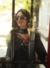 Load image into Gallery viewer, NOOR  | LUXE CHIKANKARI 26  | 1B MIDNIGHT BLACK