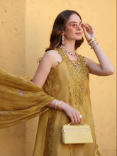 Load image into Gallery viewer, NOOR  | LUXE CHIKANKARI 26  | 2B MUSTARD YELLOW