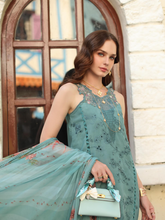 Load image into Gallery viewer, NOOR  | LUXE CHIKANKARI 26  | 5B TURQUOISE BLUE
