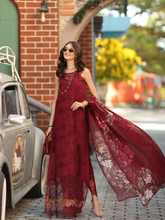 Load image into Gallery viewer, NOOR  | LUXE CHIKANKARI 26  | 8A DEEP GARNET