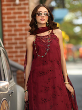 Load image into Gallery viewer, NOOR  | LUXE CHIKANKARI 26  | 8A DEEP GARNET