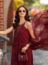 Load image into Gallery viewer, NOOR  | LUXE CHIKANKARI 26  | 8A DEEP GARNET