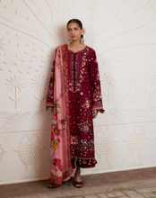 Load image into Gallery viewer, HUSSAIN REHAR | LUXURY LAWN ZAN 26 | MAROON