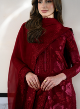 Load image into Gallery viewer, ZAIB |  EID LAWN | MAROON LUXURY EMBROIDERED
