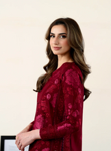 Load image into Gallery viewer, ZAIB |  EID LAWN | MAROON LUXURY EMBROIDERED