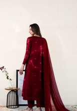 Load image into Gallery viewer, ZAIB |  EID LAWN | MAROON LUXURY EMBROIDERED