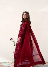 Load image into Gallery viewer, ZAIB |  EID LAWN | MAROON LUXURY EMBROIDERED