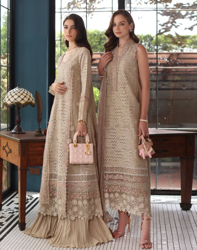 NOOR  | LUXURY SCHIFFLI LASERKARI | 1 BEIGE